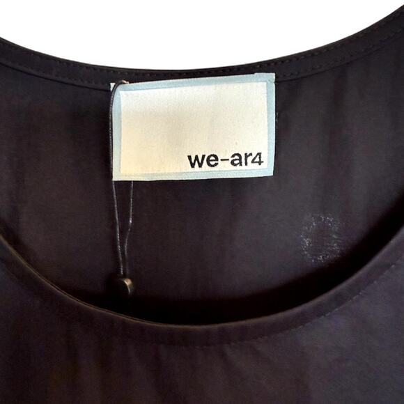 Tank Shift Apron Midi Dress by WE-AR4 Black Minimalist Oversized Pockets L - Picture 3 of 6